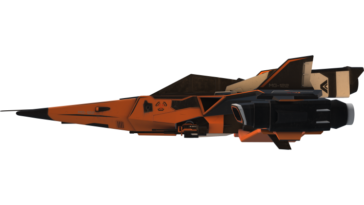 HD VFX of  Looping Fighter Spaceship Side Loop Orange