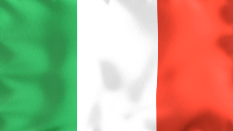 HD VFX of  Looping Flag Italy