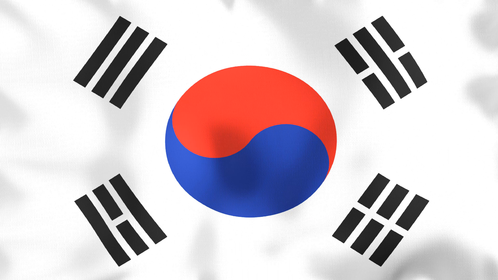 4K Looping Flag South Korea Effect
