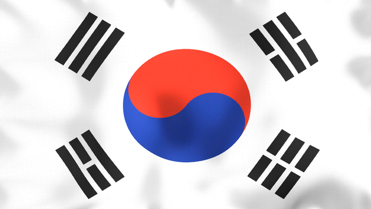 HD VFX of  Looping Flag South Korea