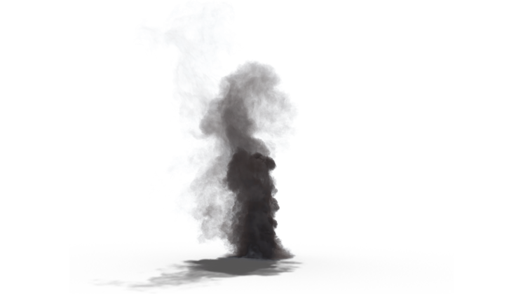 HD VFX of  Looping Smoke Plume Small 