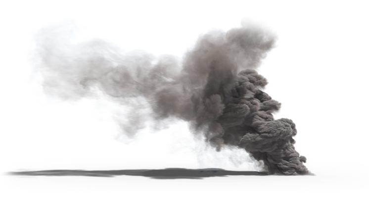 HD VFX of  Looping Smoke Plume Windy