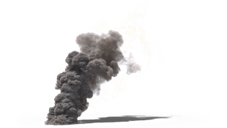 HD VFX of  Looping Smoke Plume Windy 