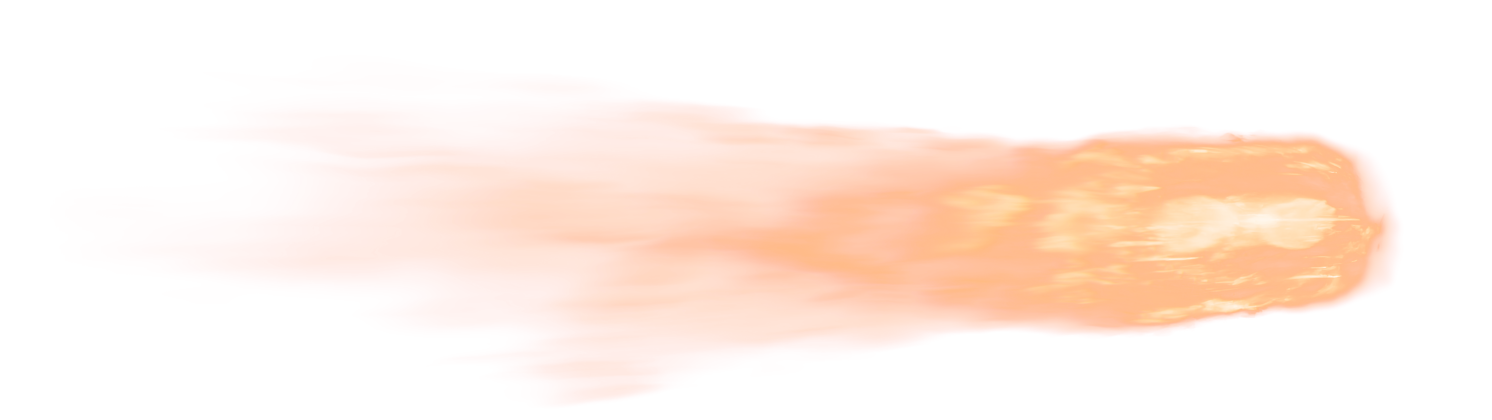 HD VFX of  Rocket Exhaust Orange Angle Back