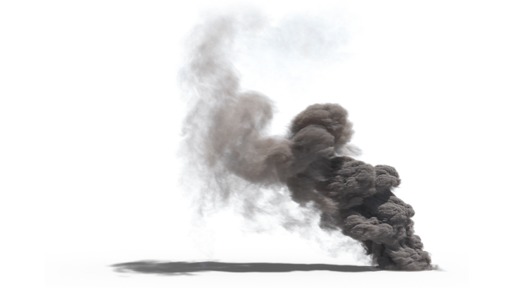 HD VFX of  Smoke Plume Windy 
