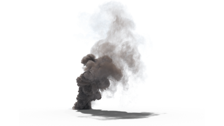 HD VFX of  Smoke Plume Windy 