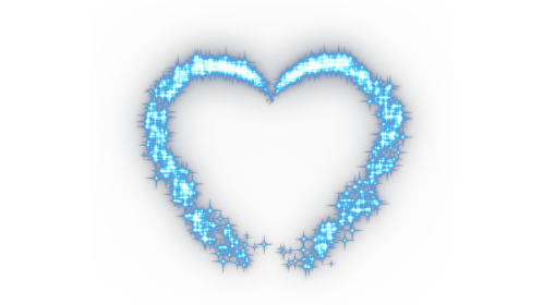 (4K) Sparkle Motion Heart Blue Effect