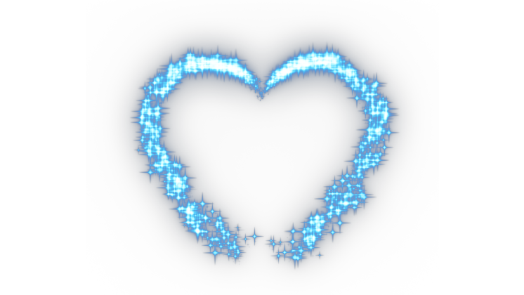 HD VFX of  Sparkle Motion Heart Blue
