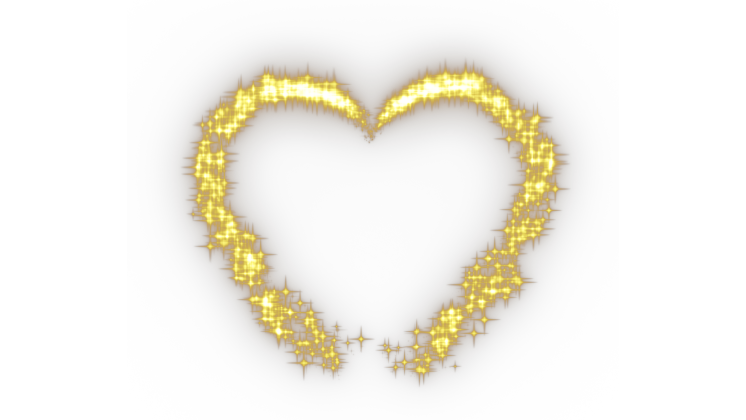 HD VFX of  Sparkle Motion Heart Yellow