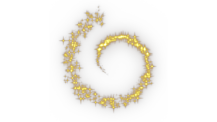 HD VFX of  Sparkle Motion Spiral  Yellow