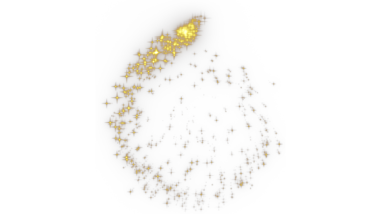 HD VFX of  Sparkle Motion Spiral  Yellow