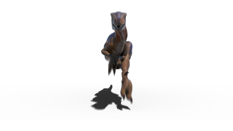HD VFX of  Velociraptor Running  Camera 