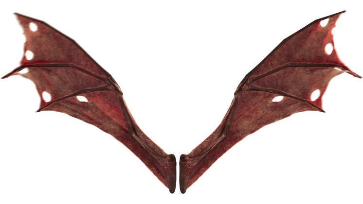 HD VFX of  Demon Wings Red Front Flapping