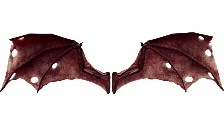 HD VFX of  Demon Wings Red Front Open