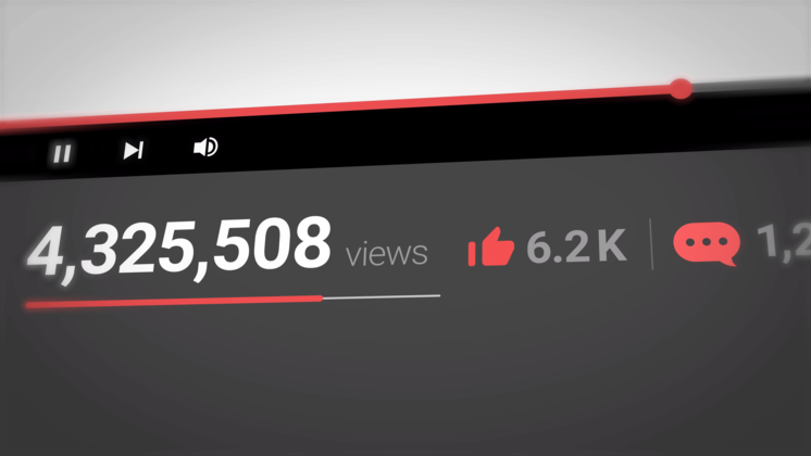 (4K) Youtube Social Media Counter 5 Effect