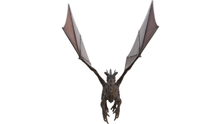 HD VFX of  Looping Mountain Dragon Flying Front