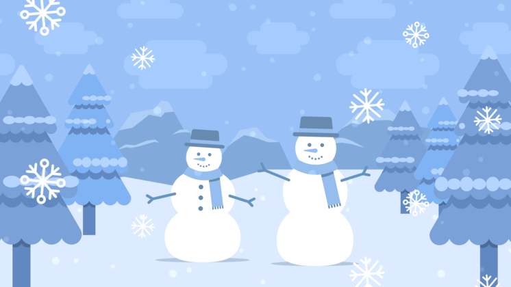 HD VFX of Christmas Background Snowmen