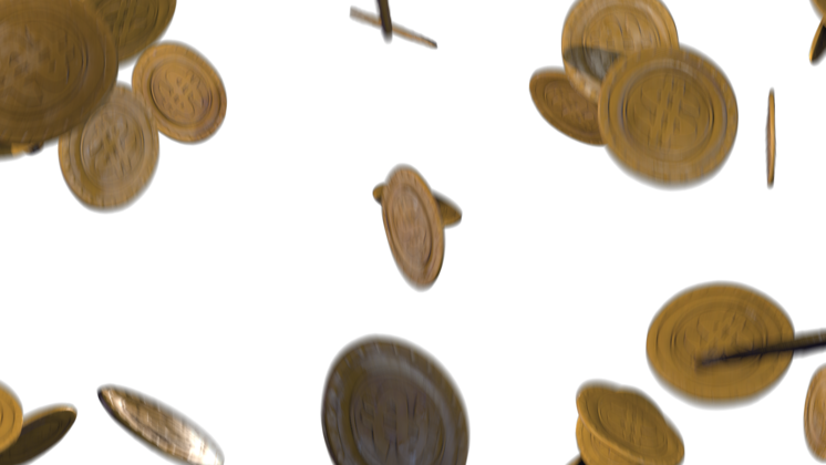 HD VFX of Falling Coins 