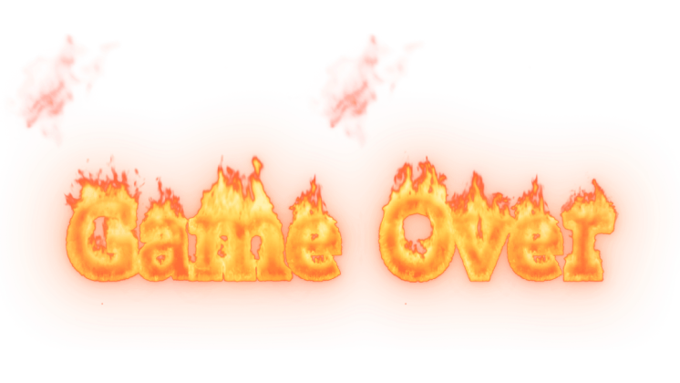 HD VFX of Fire Text Game Over