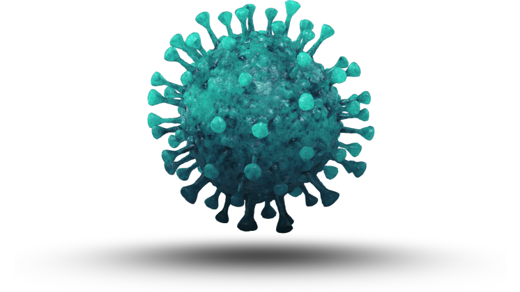 HD VFX of Looping Floating Coronavirus  Blue