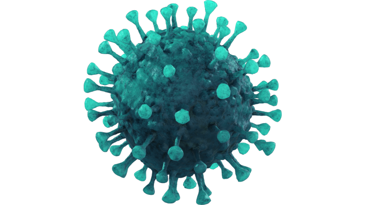 HD VFX of Looping Floating Coronavirus Blue