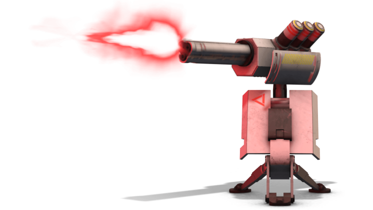 Free Video Effect of Futuristic Turret  Rapid Firing Front