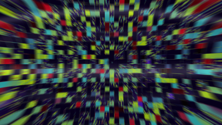 HD VFX of  Glitch Transition Mosaic Tube