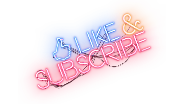 HD VFX of Neon Sign Like And Subscribe