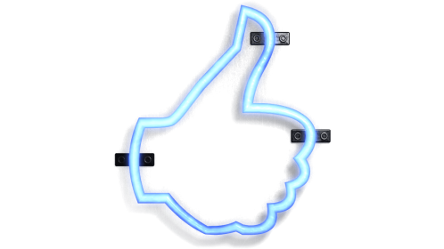 Neon Symbol Hand Thumbs Up Effect