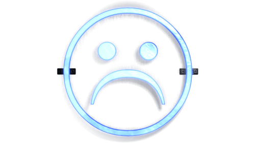 Neon Symbol Sad Face Effect