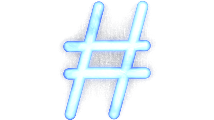 HD VFX of Neon Typekit Hashtag