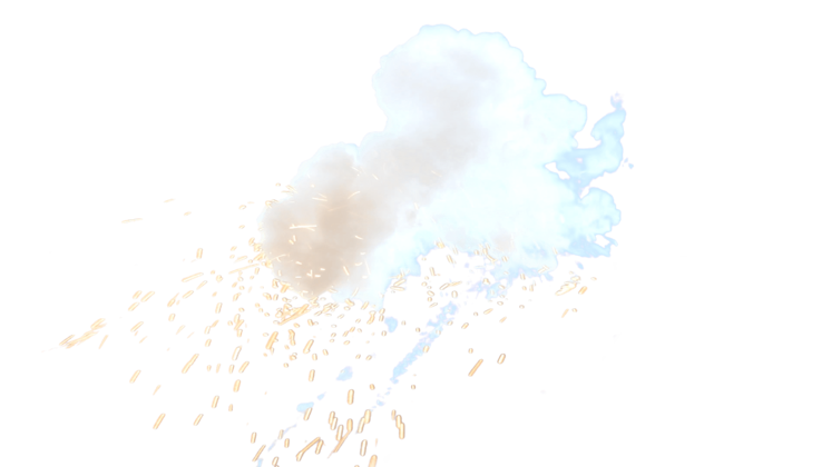 HD VFX of Sideways Explosive Charge 