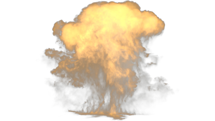 HD VFX of Wide Explosion White Smoke 