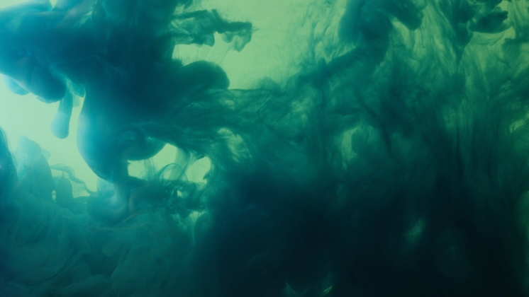 HD VFX of  Blue Ink  Green Underwater 