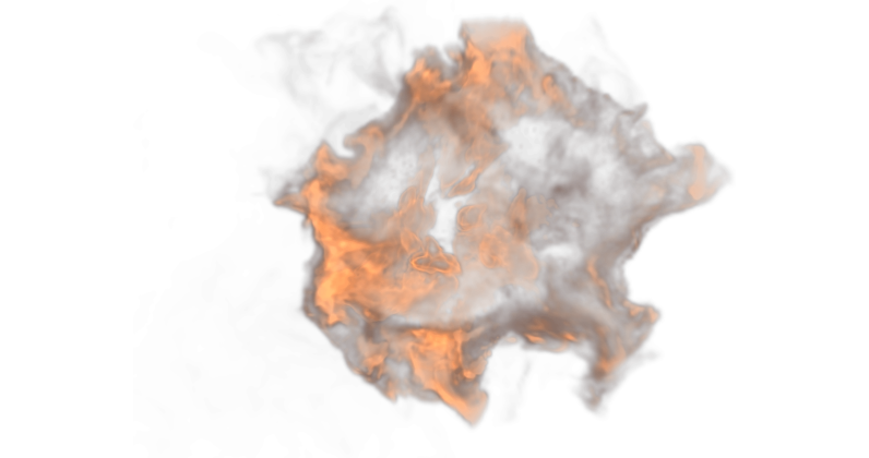 HD VFX of  Flying Fireball Impact Back View
