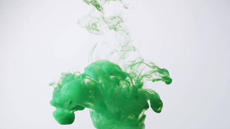HD VFX of  Green Ink Underwater 