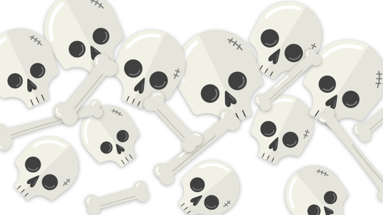 HD VFX of  Halloween Skull And Bones Transition 