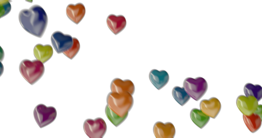 (4K) Multi Colored Hearts Floating Effect