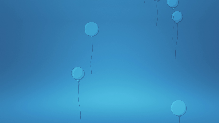 HD VFX of  Looping Balloon Background Blue