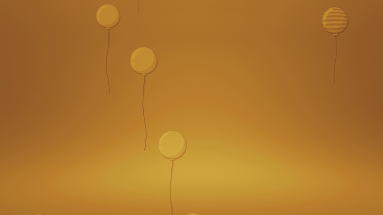 HD VFX of  Looping Balloon Background Orange