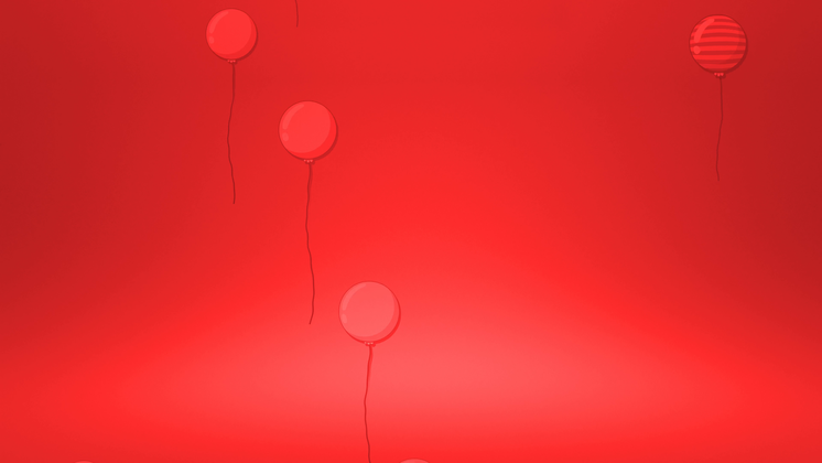 HD VFX of  Looping Balloon Background Red