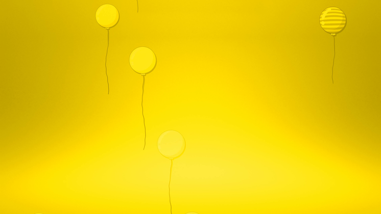 HD VFX of  Looping Balloon Background Yellow