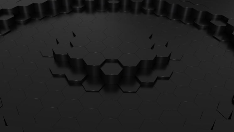 HD VFX of  Ripple Looping Black Hexagons 