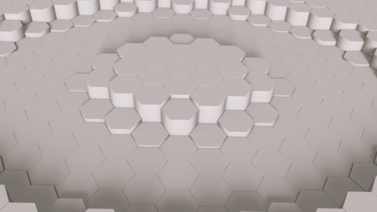 HD VFX of  Ripple Looping White Hexagons 