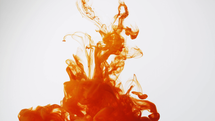 HD VFX of  Orange Ink Underwater 