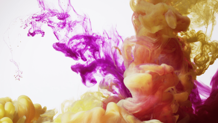 HD VFX of  Purple and Yellow Ink Underwater 