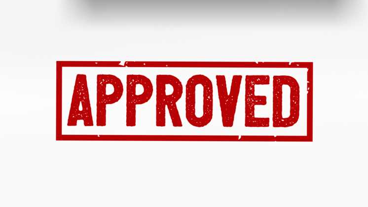 HD VFX of  Rectangular Stamp Approved