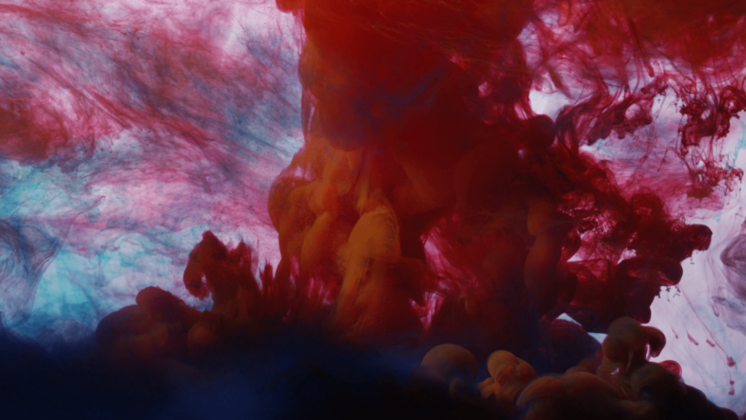 HD VFX of  Red Ink Underwater Disruption 