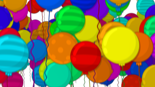 (4K) Toon Balloon Transition Rainbow Effect