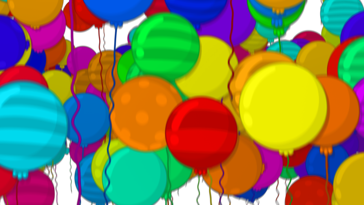 HD VFX of  Toon Balloon Transition Rainbow